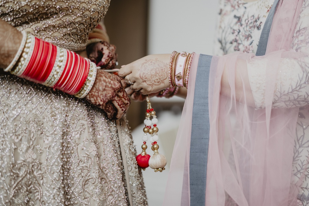 Indian wedding mother and daughter