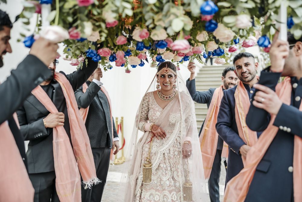 Bride processional at the indian wedding