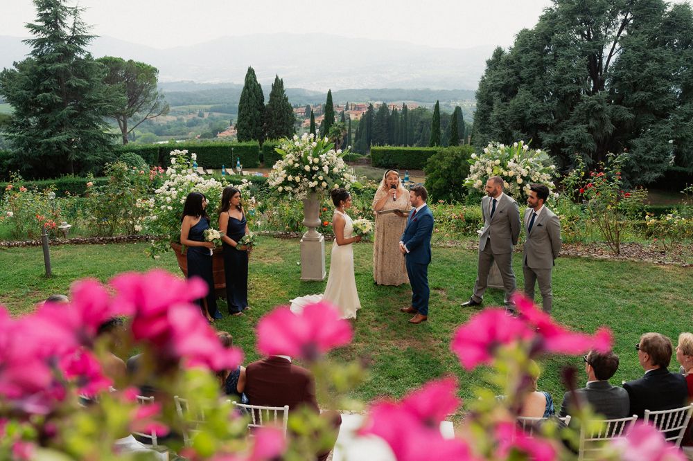 Ceremony with a view at the wedding villa in Florence