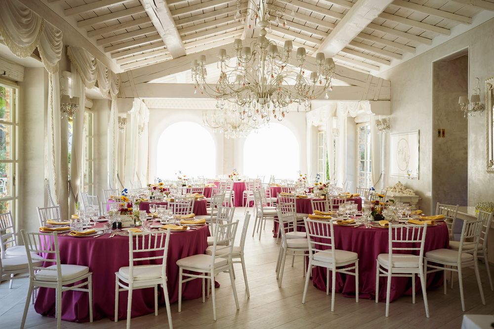 Dinner room at the Tuscan wedding hamlet
