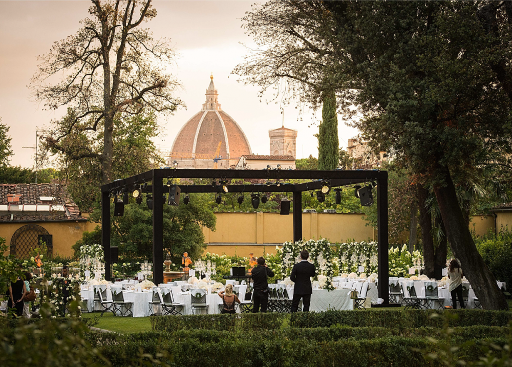 View Florence Dome from ceremony at the wedding villa