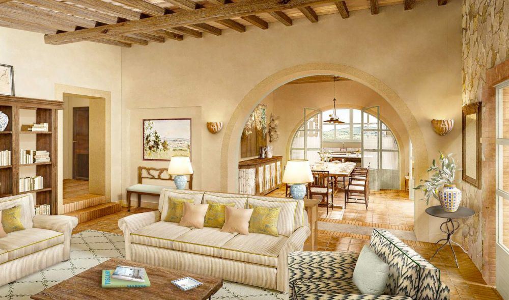 Living room at the San Gimignano wedding resort