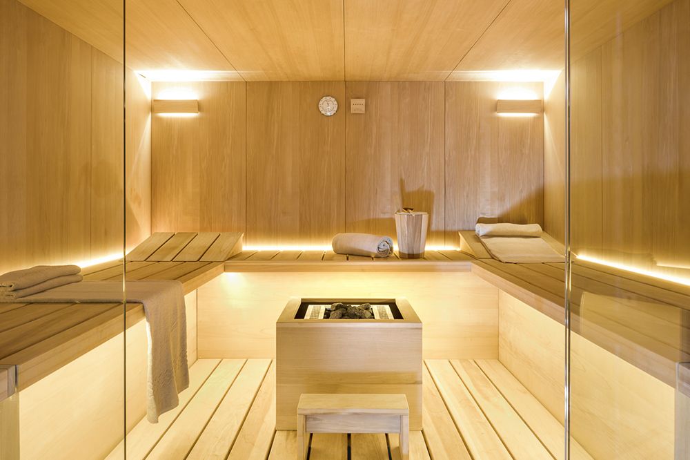 Sauna at the luxury wedding resort in the Tuscan countryside