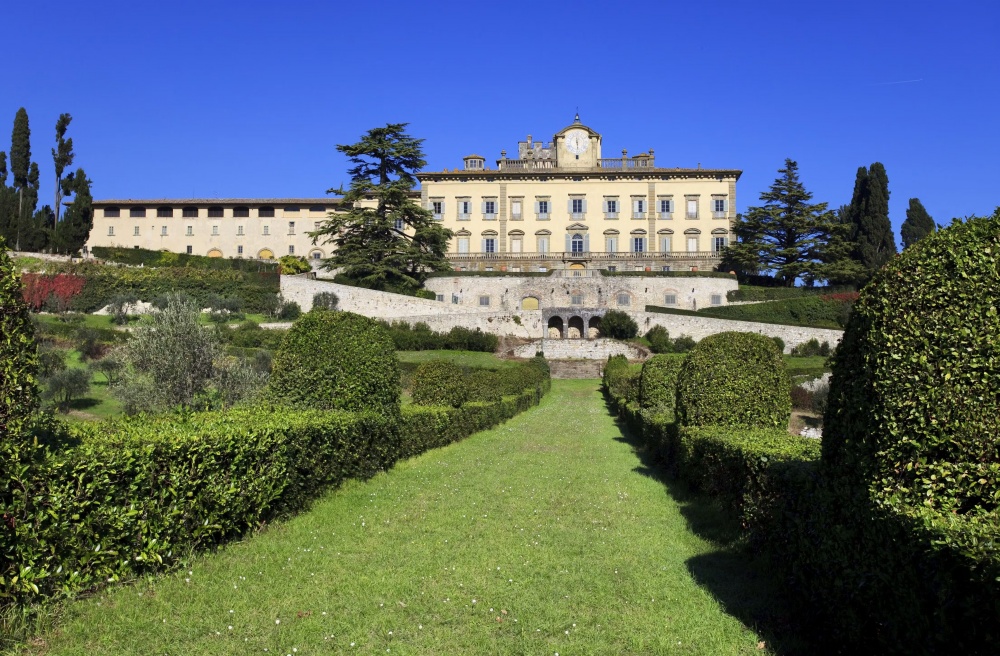 View of the elegant wedding resort in Tuscany