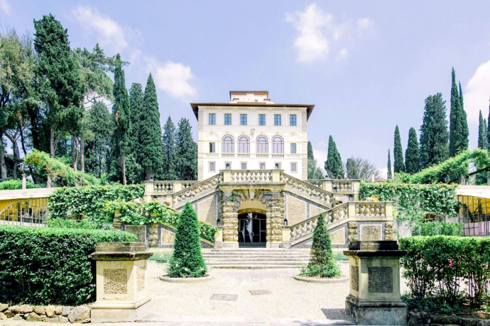 View of the luxurious wedding hotel in Florence