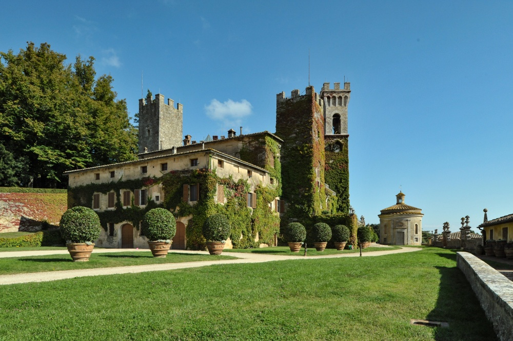 View of the luxury castle in Siena