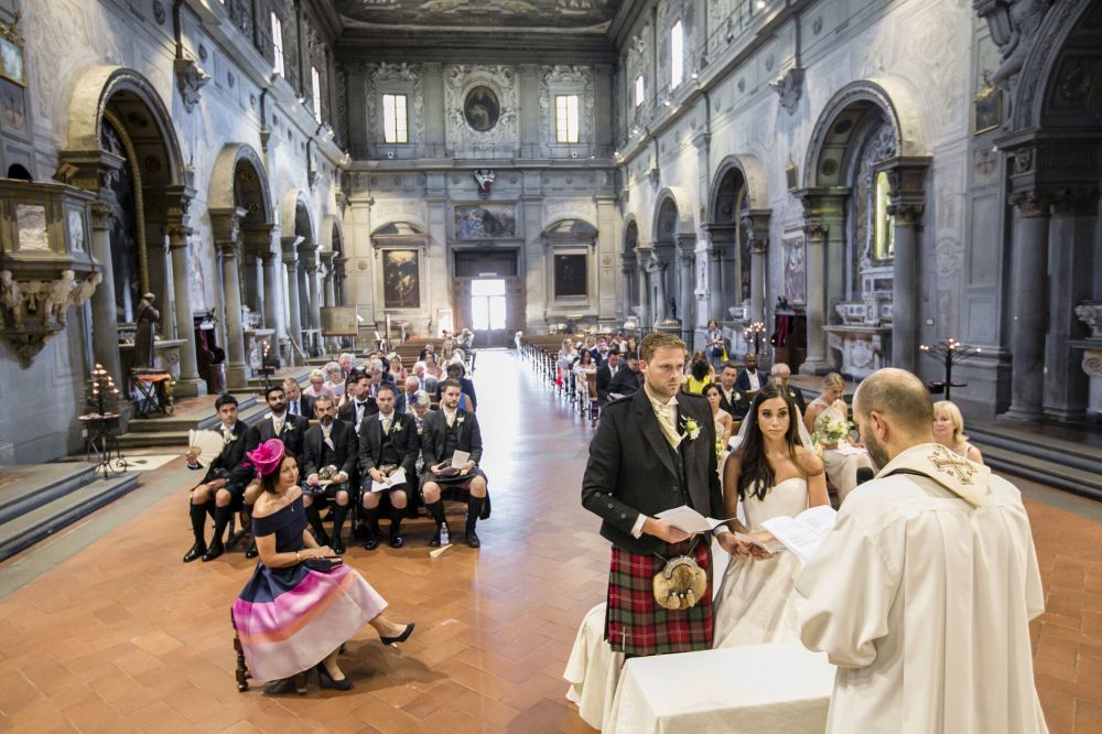 Wedding at a Catholic church in Florence